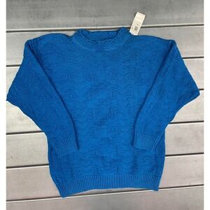 Vintage LOBO by Pendleton Pullover Sweater Mens XL Blue Geometric‎ Knit Cotton